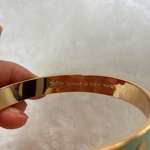 Kate Spade Turquoise Gold Spades Bangle Bracelet - Picture 2 of 4